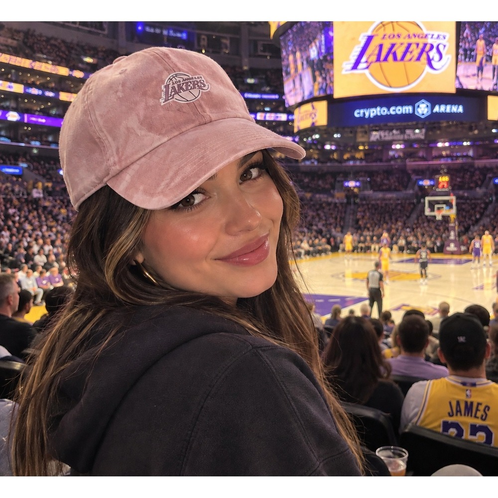 Los Angeles Lakers 47 Brand Clean Up Hat Pink Floral Gardenia Adjustable NBA Cap
